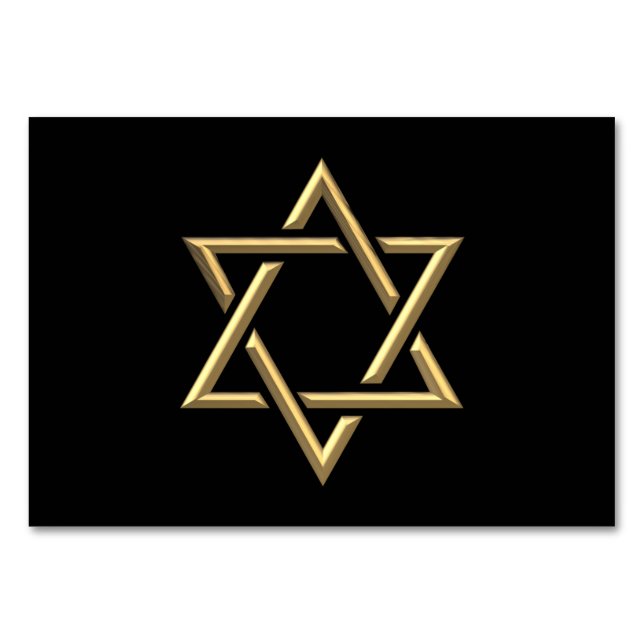 Golden Star of David Table Number (Front)