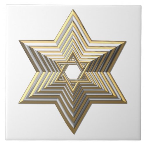 Golden Star of David Tile