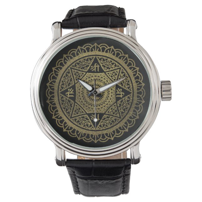 Golden  Star of Lakshmi - Ashthalakshmi  Sri Watch (Front)