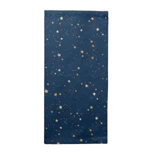 Golden Star on Blue Night Pattern Cloth Napkin
