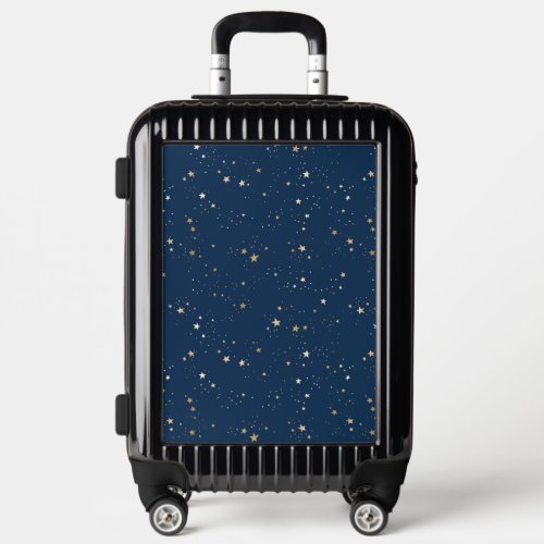 Golden Star on Blue Night Pattern Luggage