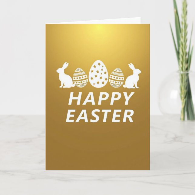 Golden Star Pattern Celebration Card (Front)