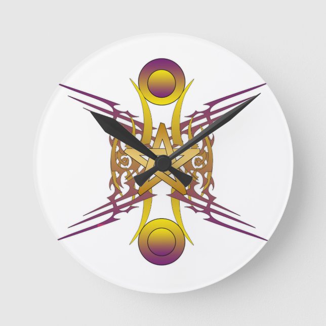 Golden Star Round Clock (Front)