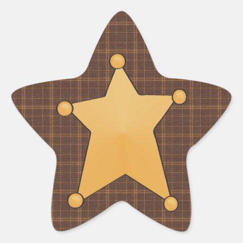 Golden Star Sheriffs Badge Star Sticker