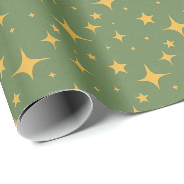 Golden Starburst Gift Wrap (Roll Corner)