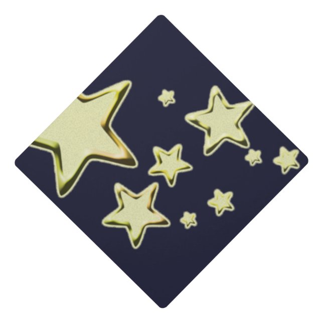 Golden Starburst Graduation Cap Topper (Front)