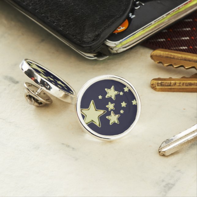 Golden Starburst Lapel Pin (In Situ)