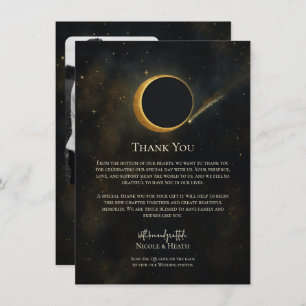Golden Stardust Eclipse Celestial Thank You Invitation
