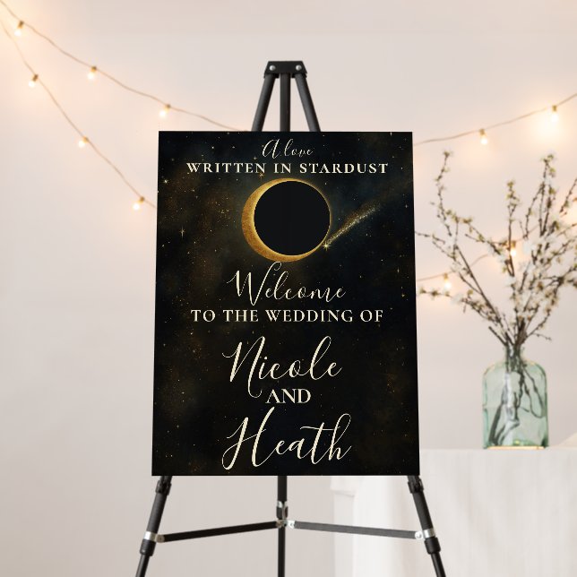 Golden Stardust Eclipse Celestial Wedding  Foam Board (In Situ (Stand))