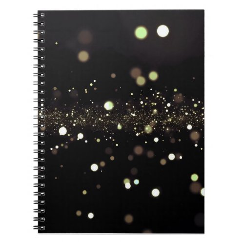 Golden Stardust in Black Notebook