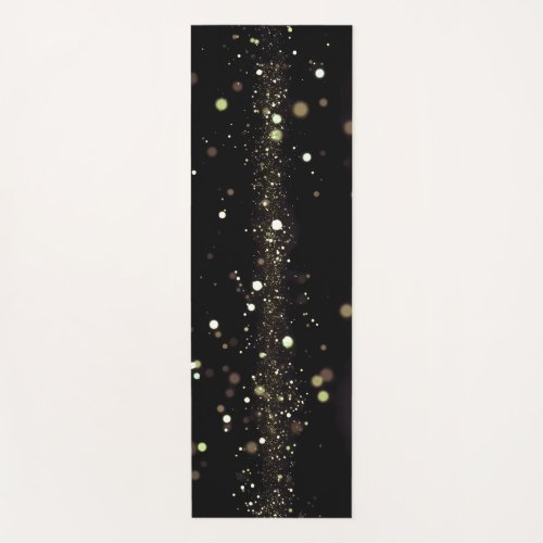 Golden Stardust in Black Yoga Mat