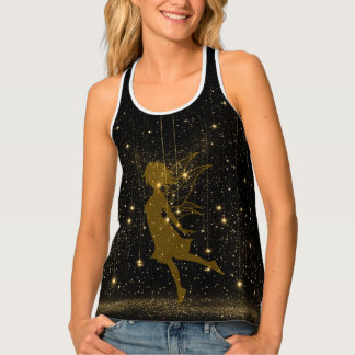 Golden Starfall Fairy – Celestial Night Racerback Tank Top