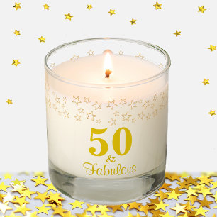  Golden Stars & 50th Birthday Scented Candle