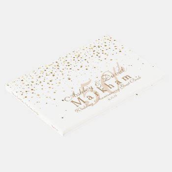 Golden Stars 50th Wedding Anniversary Guest Book by photographybydebbie at Zazzle