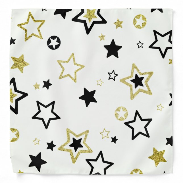 Golden Stars Abstract design Bandana (Front)