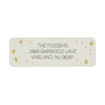 Golden Stars Address Label by PettoPrinting at Zazzle