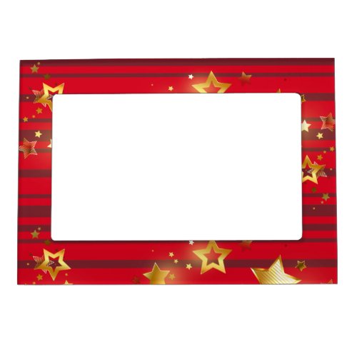 Golden Stars and Stripes Merry Christmas Magnetic Frame