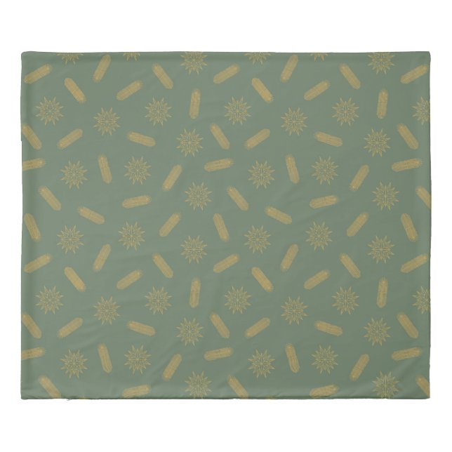 Golden Stars and Tree Brunches  Duvet Cover (Back)