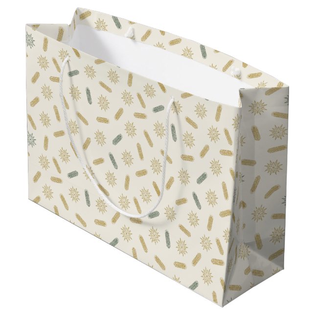 Golden Stars and Tree Brunches Large Gift Bag (Back Angled)