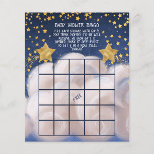 Golden Stars Baby Shower Bingo Game Flyer