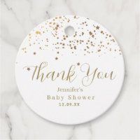 Golden Stars Baby Shower Favor Tags