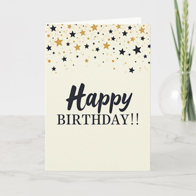 Golden Stars Birthday Card (Front)