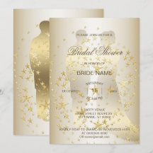 Golden Stars Bride And Groom Bridal Shower Party