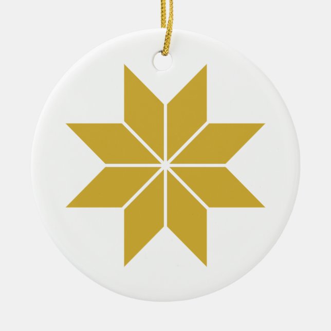 Golden Stars Ceramic Ornament (Front)
