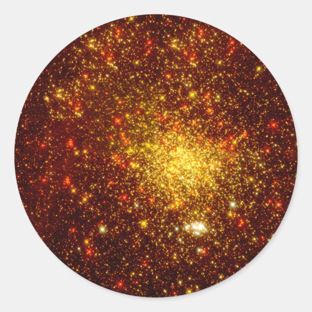 Golden Stars Classic Round Sticker (Front)