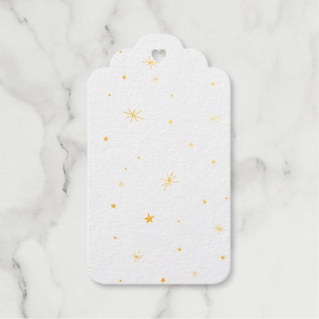 Golden Stars Foil Gift Tags (Front)