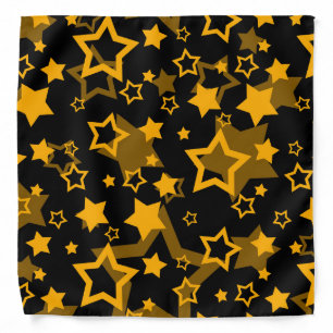 Golden Stars Glitter Pattern Design  Bandana