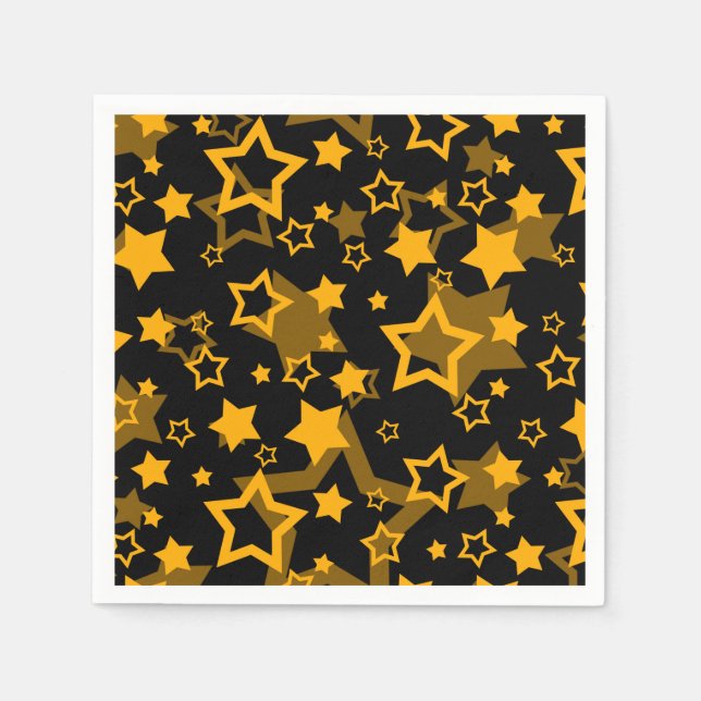 Golden Stars Glitter Pattern Design  Napkins (Front)
