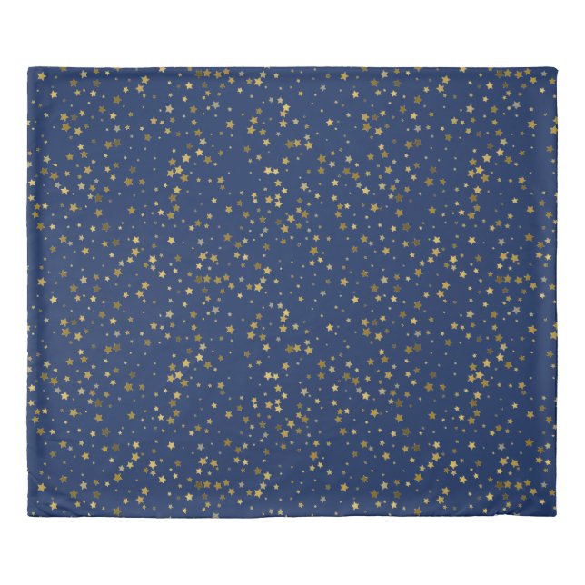 Golden Stars King Size Duvet Cover (Front)
