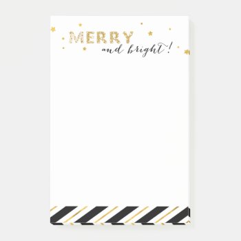 Golden Stars - Merry And Bright Post-it Notes by byDania at Zazzle
