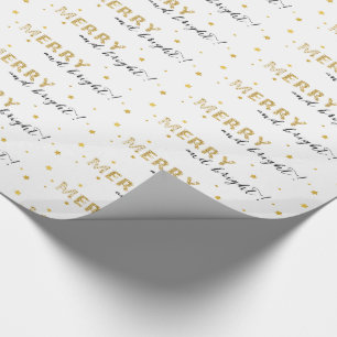 Golden Stars - Merry and Bright Wrapping Paper