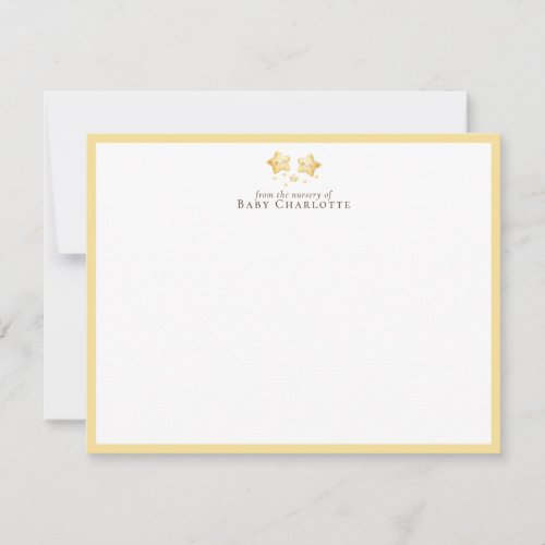 Golden Stars Nursery Note Card – Personalized