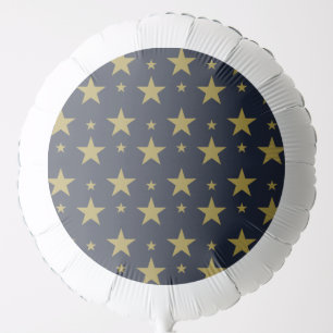 Golden Stars on Navy Blue – Elegant and Timeless Balloon