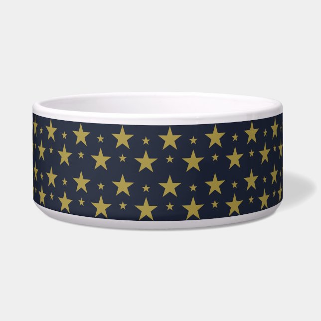 Golden Stars on Navy Blue – Elegant and Timeless Bowl (Front)