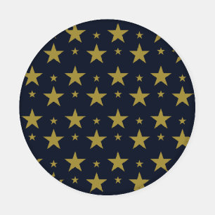 Golden Stars on Navy Blue – Elegant and Timeless Coaster Set