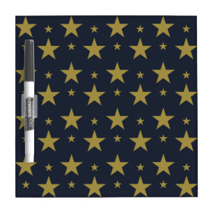 Golden Stars on Navy Blue – Elegant and Timeless Dry Erase Board