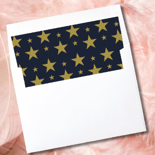 Golden Stars on Navy Blue – Elegant and Timeless Envelope Liner