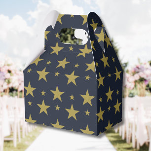 Golden Stars on Navy Blue – Elegant and Timeless Favor Boxes