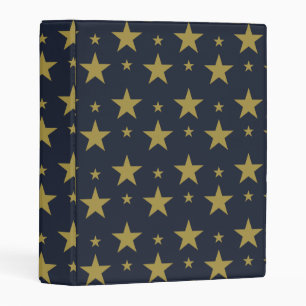 Golden Stars on Navy Blue – Elegant and Timeless Mini Binder