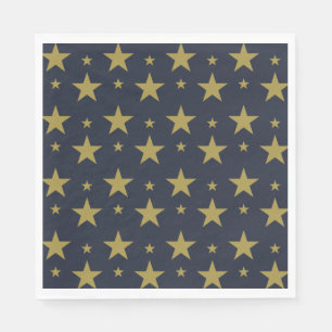Golden Stars on Navy Blue – Elegant and Timeless Napkins