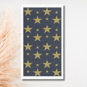 Golden Stars on Navy Blue – Elegant and Timeless Paper Guest Towels