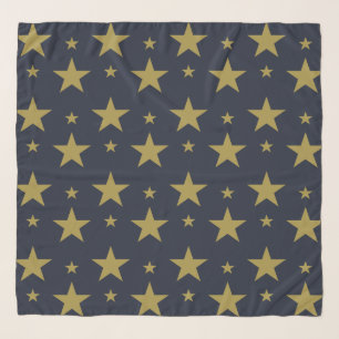 Golden Stars on Navy Blue – Elegant and Timeless Scarf