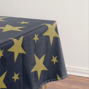 Golden Stars on Navy Blue – Elegant and Timeless Tablecloth