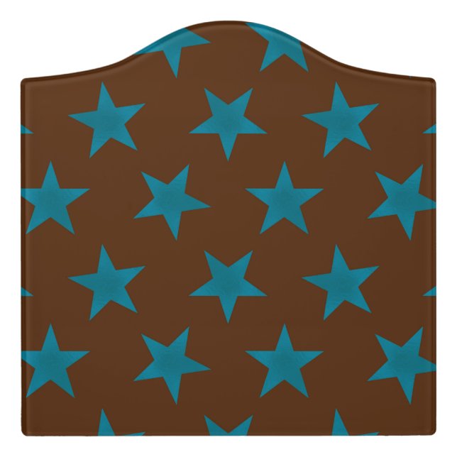 Golden Stars Pattern 16 Door Sign (Large Crest Front)