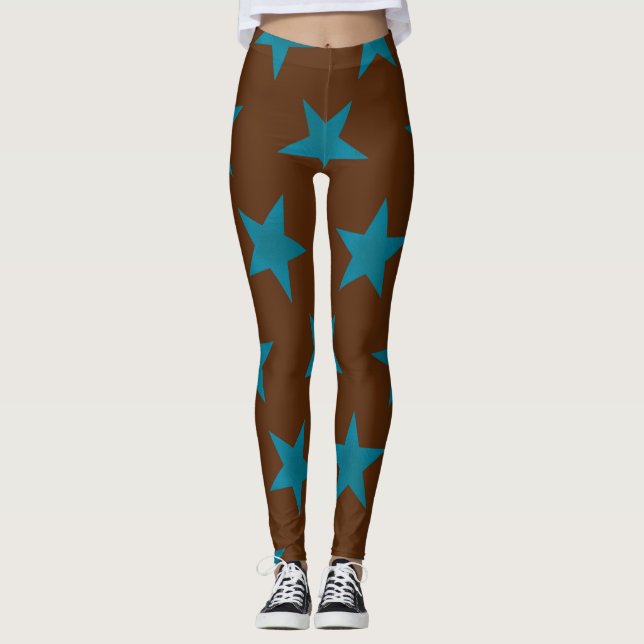 Golden Stars Pattern 16 Leggings (Front)