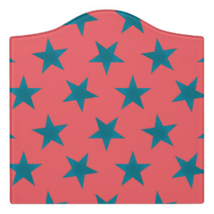 Golden Stars Pattern 19 Door Sign